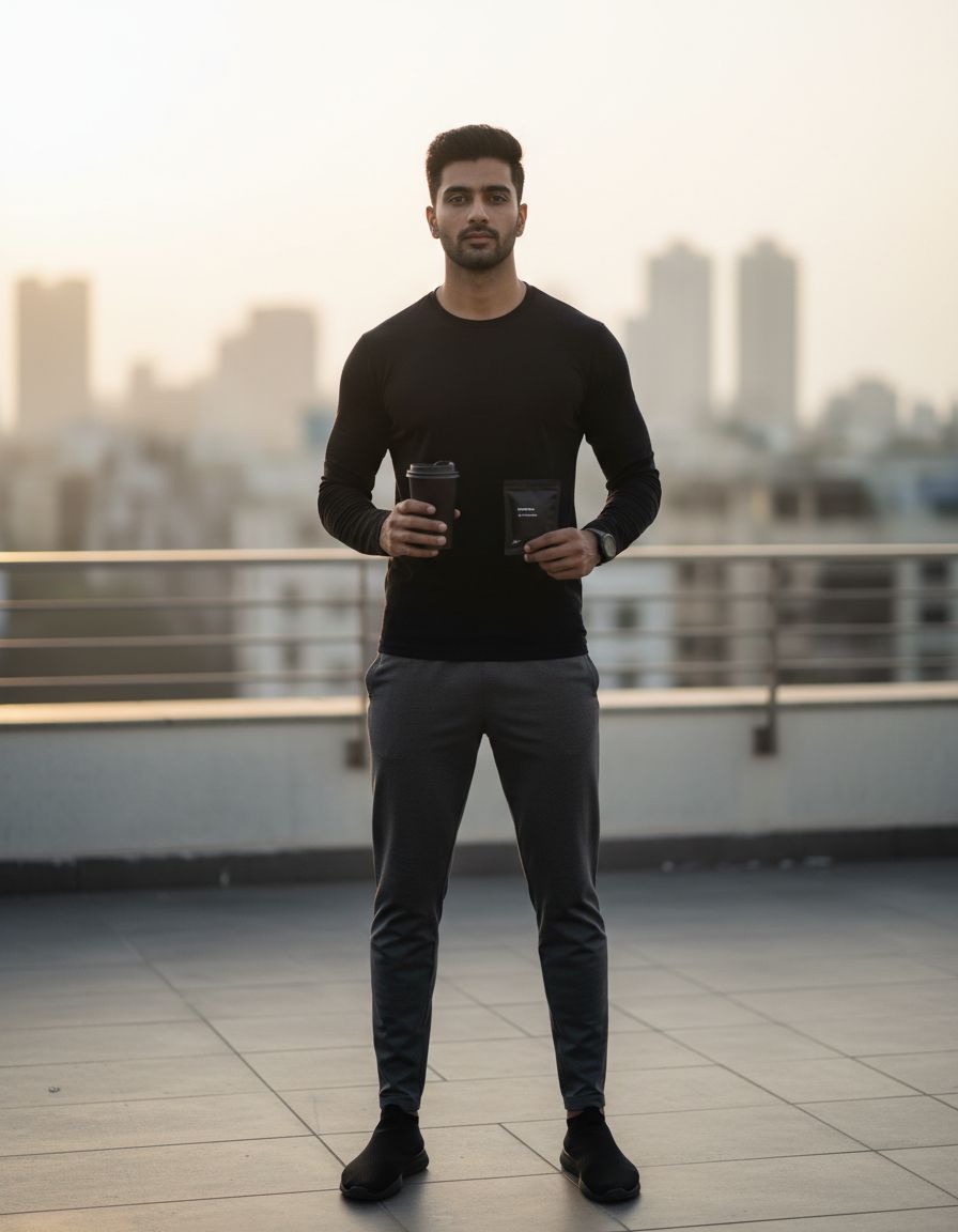 Athlete on a rooftop holding CRUX